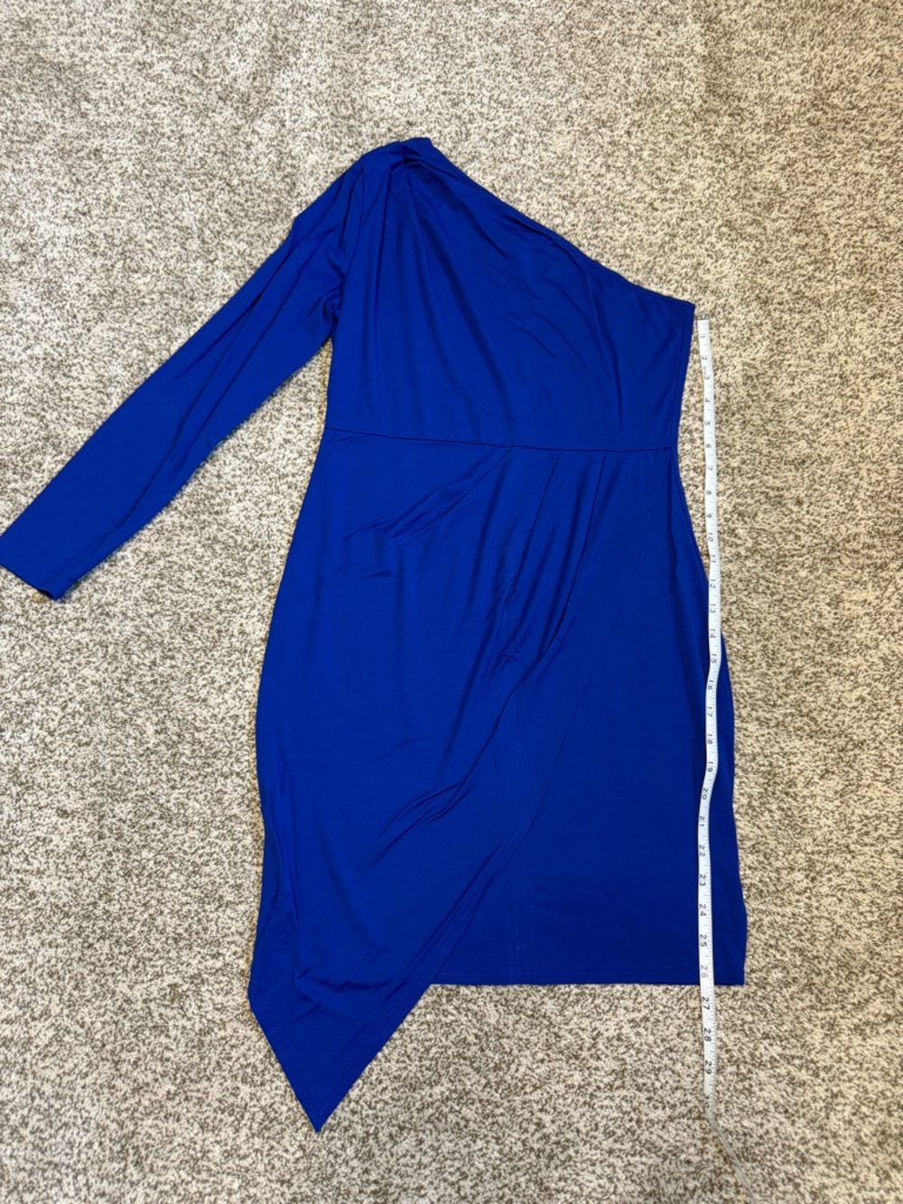 Chic One-Shoulder Blue Dress